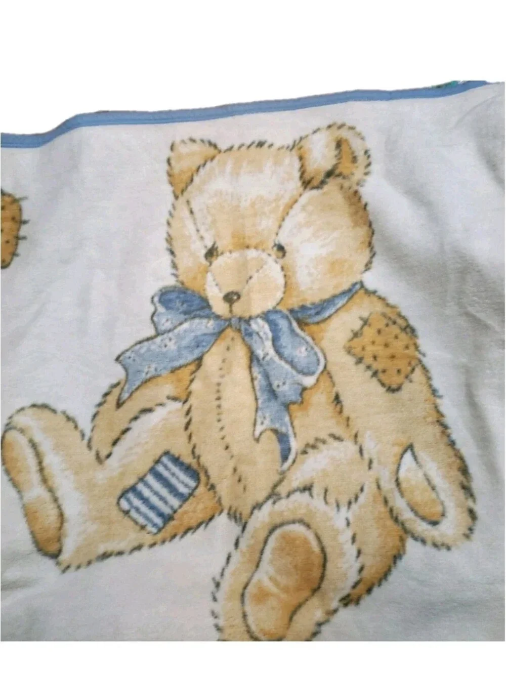 Vtg Biederlack Aurora Cherished Teddies Fleece Throw Blanket 37